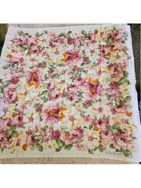 Mother's Day! Vintage Yves Saint Laurent Floral Scarf